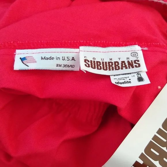 Vintage 60s Skirt Country Suburbans Red High Waist Rustic Khaki Full Size 8 NWT - Picture 2 of 8